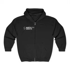 Black hoodie with Northstar Genetix logo