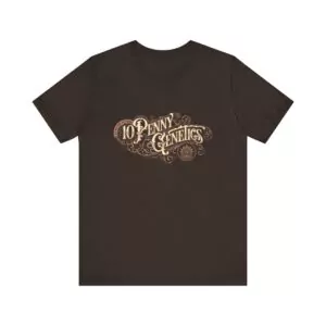 Brown T-shirt with vintage logo design