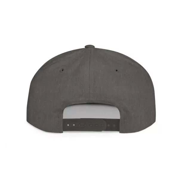 Back view of gray snapback hat