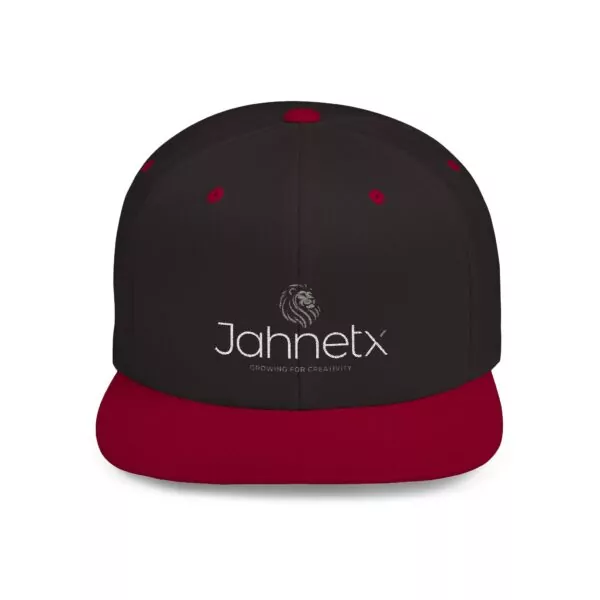 Black and red Jahnetx cap with lion logo.